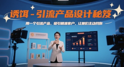 鱼饵-引流产品设计方案秘籍，用一个引流产品，吸引住潜在客户，让她们主动找你|云雀资源分享