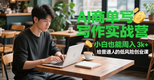 AI商单创作实战营，新手也可以周入3k ，给普通人低风险创业课|云雀资源分享