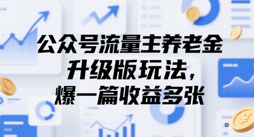 微信公众号微信流量主养老保险金全新升级游戏玩法，爆一篇盈利好几张|云雀资源分享