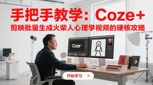 一对一教学：Coze   剪辑软件批量生成火材人心理学视频的强势攻略大全|云雀资源分享