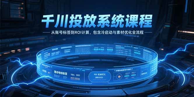 图片[1]-千川投放系统课程，从账号标签到ROI计算，包含冷启动与素材优化全流程