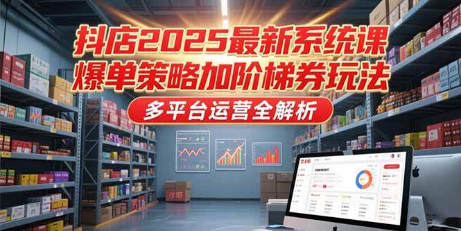 图片[1]-抖店2025最新系统课，爆单策略加阶梯券玩法，多平台运营全解析