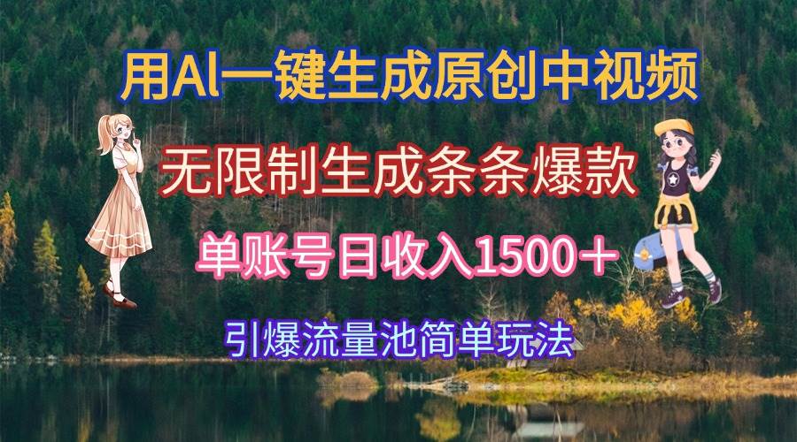 图片[1]-用Al一键生成原创中视频，无限制生成条条爆款，单账号日收入1500＋引爆…