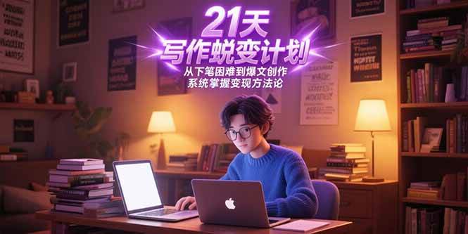 图片[1]-21天写作蜕变计划，从下笔困难到爆文创作，系统掌握变现方法论
