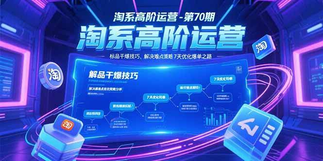 图片[1]-淘系高阶运营-第70期，标品干爆技巧，解决难点策略，大佬操盘方法