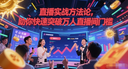 直播间实战演练科学方法论，帮助你快速突破万人直播间门坎|云雀资源分享