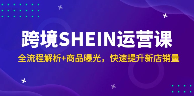 跨境电商SHEIN运营课，全过程分析 产品曝出，快速升级新店开业销售量|云雀资源分享