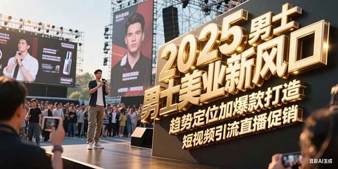2025男士美业新风口，趋势定位加爆款打造，短视频引流直播促销|云雀资源分享