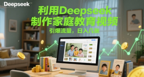 利用Deepseek制作家庭教育视频，引爆流量，日入几张|云雀资源分享