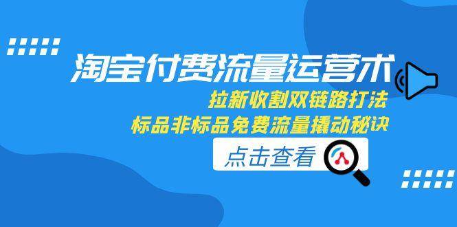淘宝付费流量运营术，拉新收割双链路打法，标品非标品免费流量撬动秘诀|云雀资源分享