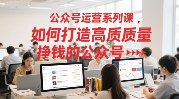 公众号运营系列课，如何打造高质量挣钱的公众号|云雀资源分享