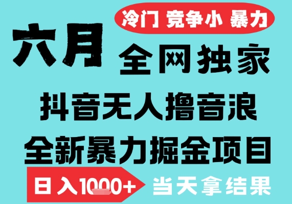 2025年6月高爆抖音无人直播最新撸音浪掘金项目，无脑日入1k+，低门槛小白可做，可矩阵放大【揭秘】|云雀资源分享