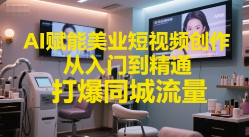 AI赋能美业短视频创作，从入门到精通，打爆同城流量，超级AI工具短视频实操落地|云雀资源分享