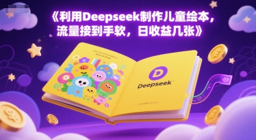 利用Deepseek制作儿童绘本，流量接到手软，日收益几张|云雀资源分享