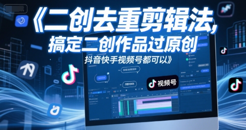 短视频二创去重剪辑法，搞定二创作品过原创，抖音快手视频号都可以|云雀资源分享