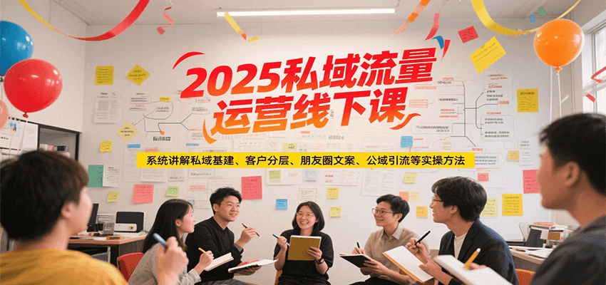 2025私域流量运营线下课，系统讲解私域基建/客户分层/朋友圈文案/公域引流等实操方法|云雀资源分享