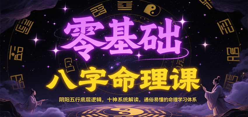 零基础八字命理课：阴阳五行底层逻辑，十神系统解读，通俗易懂的命理学习体系|云雀资源分享