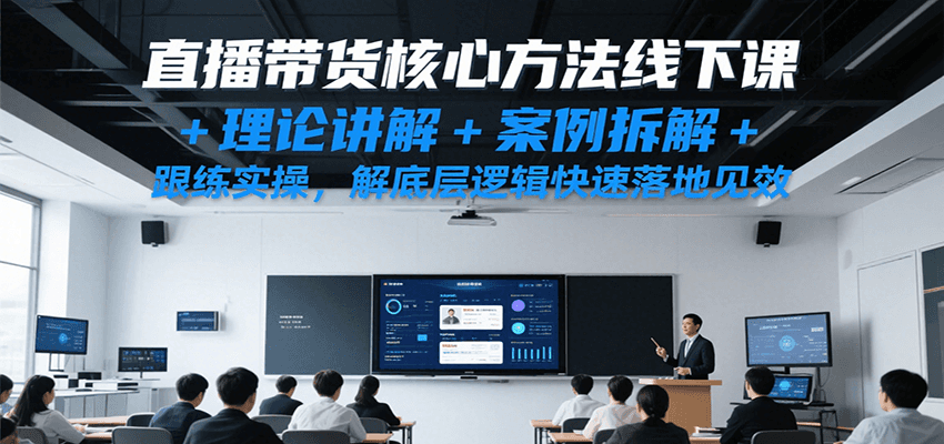 直播带货核心方法线下课，理论讲解+案例拆解+跟练实操，解底层逻辑快速落地见效|云雀资源分享