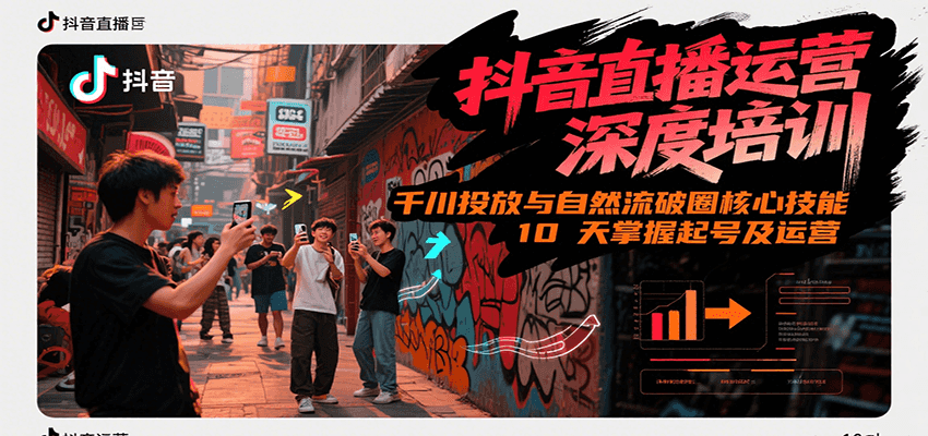 抖音直播运营深度培训，千川投放与自然流核心技能，10天掌握起号及运营(6-7月新课)|云雀资源分享