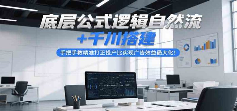 底层公式逻辑自然流+千川搭建,手把手教精准打正投产比实现广告效益最大化!|云雀资源分享
