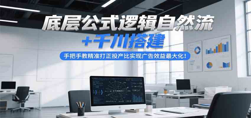 底层公式逻辑自然流+千川搭建，手把手教精准打正投产比实现广告效益最大化！|云雀资源分享