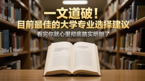 付费文章：一文道破！目前最佳的大学专业选择建议，看完你就心里彻底踏实明朗了|云雀资源分享