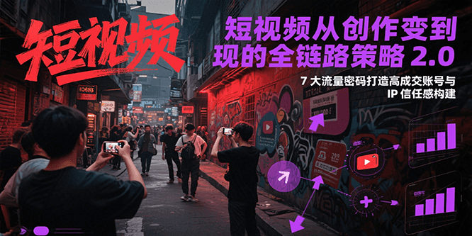 短视频从创作到变现的全链路策略2.0，7大流量密码构建IP信任感打造高成交账号|云雀资源分享