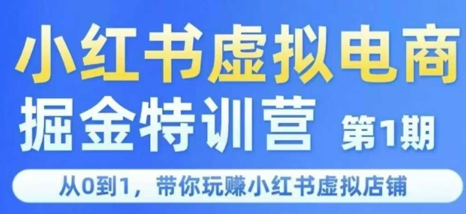 小红书虚拟电商掘金特训营第1期，从0到1，带你玩转小红书虚拟店铺|云雀资源分享