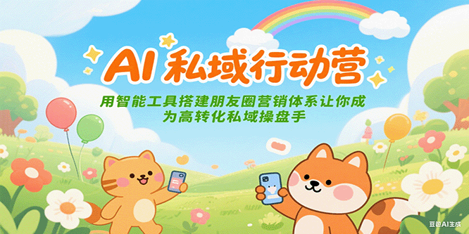 AI私域行动营：用智能工具搭建朋友圈营销体系让你成为高转化私域操盘手|云雀资源分享