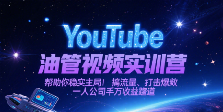 YouTube油管视频实训营，帮助你稳入局、搞流量、打爆款，一人公司千万收益赛道|云雀资源分享