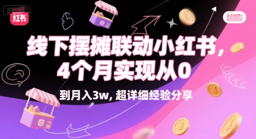 线下摆摊联动小红书，4 个月实现从 0 到月入3w，超详细经验分享|云雀资源分享