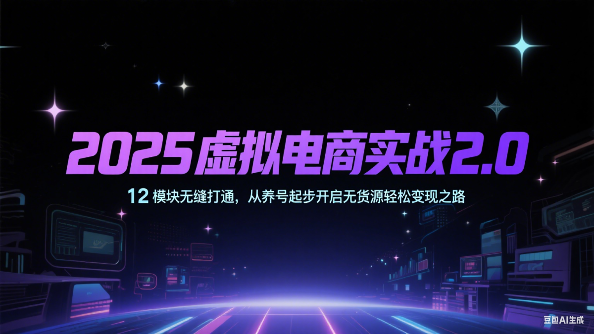 2025虚拟电商实战2.0，12模块无缝打通，从养号起步开启无货源轻松变现之路|云雀资源分享