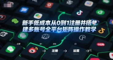 新手低成本从0到1注册并搭建多账号全平台矩阵操作教学，手机号-邮箱-IP-工具|云雀资源分享