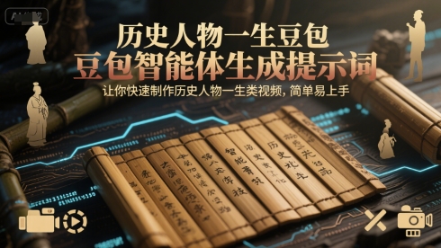 历史人物一生豆包智能体生成提示词，让你快速制作历史人物一生类视频，简单易上手|云雀资源分享