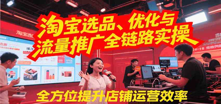 淘宝选品、优化与流量推广全链路实操，全面提升店铺运营效率|云雀资源分享