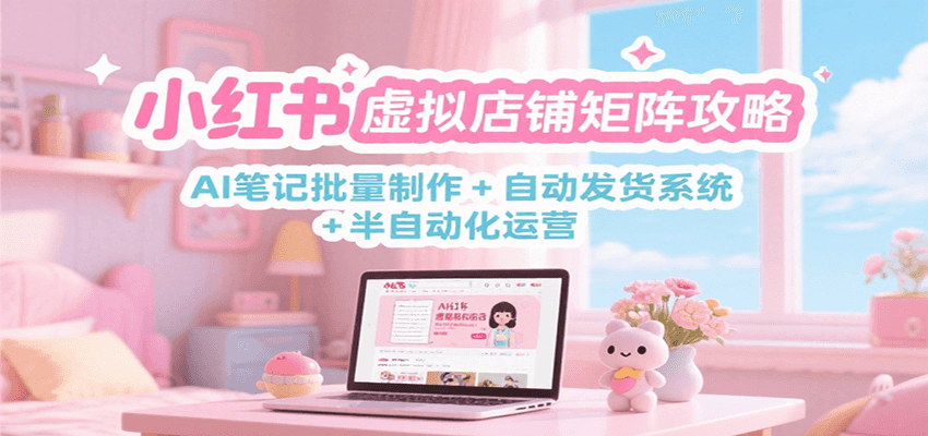 小红书虚拟店铺矩阵攻略：AI笔记批量制作 + 自动发货系统 + 半自动化运营|云雀资源分享