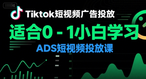 Tiktok短视频广告投放，适合0-1小白学习ADS短视频投放课|云雀资源分享