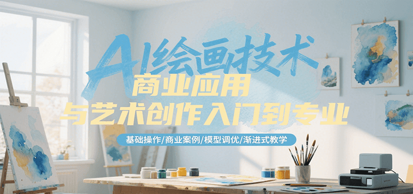 AI绘画技术商业应用与艺术创作入门到专业，基础操作/商业案例/模型调优/渐进式教学|云雀资源分享