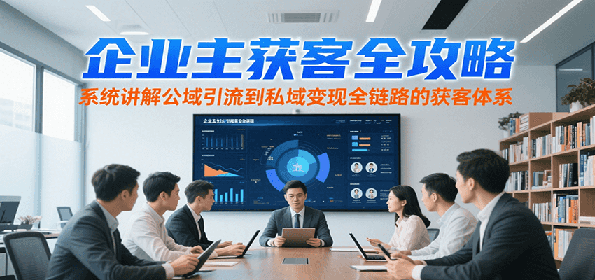 企业主获客全攻略，系统讲解公域引流到私域变现全链路的获客体系|云雀资源分享