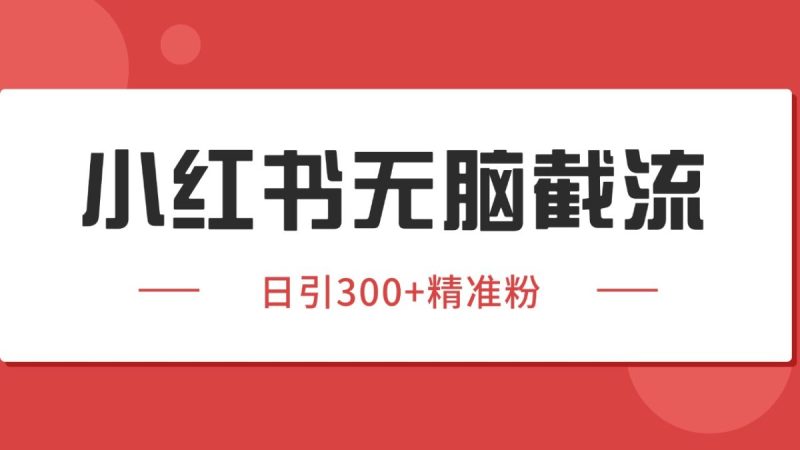 小红书截流同行客源,独家野路子获客玩法 日引200+暴力获客|云雀资源分享