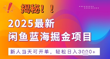2025最新闲鱼蓝海掘金项目，新人当天可开单，轻松日入多张+的保姆级教程|云雀资源分享