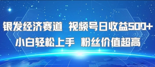 银发经济赛道 视频号日收益5张+ 小白轻松上手 粉丝价值超高|云雀资源分享