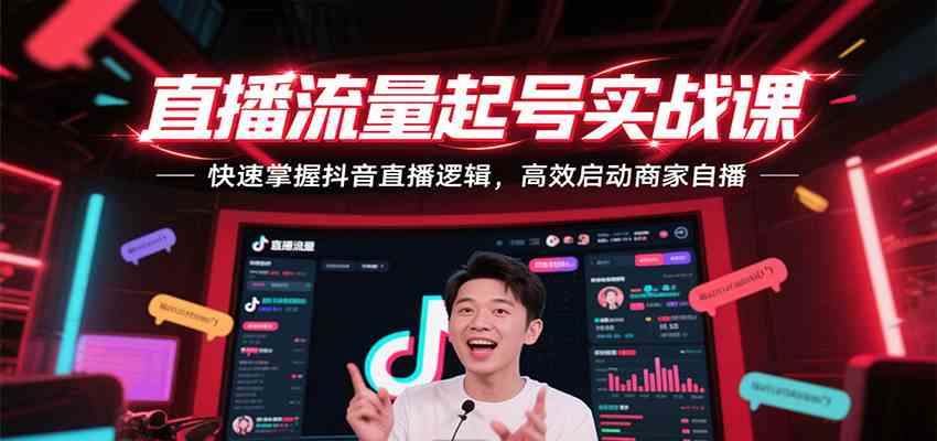 直播流量起号实战课，快速掌握抖音直播逻辑，高效启动商家自播|云雀资源分享