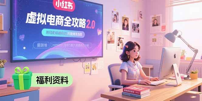 虚拟电商全攻略2.0，开店选品实操流程，账号定位、货源发布、笔记发布技巧|云雀资源分享