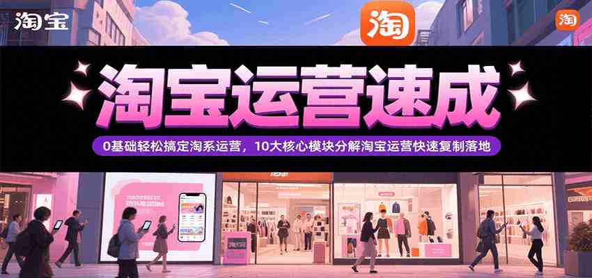 淘宝运营速成，0基础轻松搞定网店运营，10大核心模块分解快速复制落地（更新）|云雀资源分享