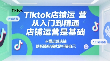 Tiktok店铺运营从入门到精通，店铺运营是基础，不懂运营店铺，瞎折腾店铺就是折腾自己|云雀资源分享