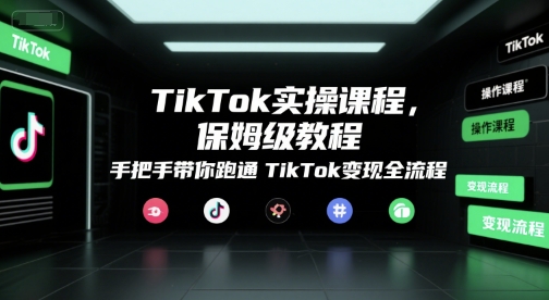 TikTok实操课程，保姆级教程，手把手带你跑通TikTok变现全流程|云雀资源分享