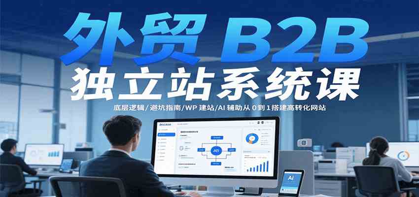 外贸B2B独立站系统课：底层逻辑/避坑指南/WP建站/AI辅助从0到1搭建高转化网站|云雀资源分享