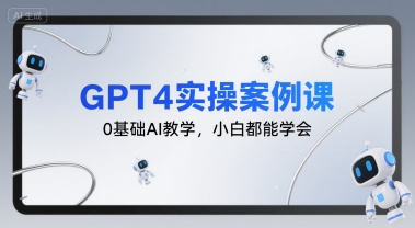 GPT4实操案例课，0基础AI教学，小白都能学会|云雀资源分享
