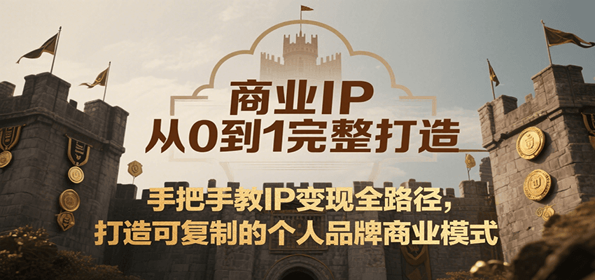 商业IP从0到1完整打造，手把手教IP变现全路径，打造可复制的个人品牌商业模式|云雀资源分享